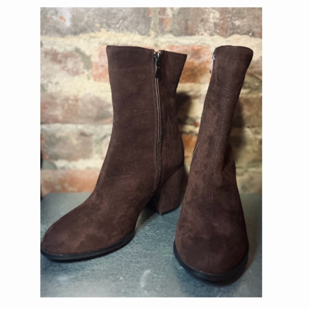 Brown Suede Ankle Boots - 8.5